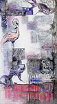 morning rise, 160cm x 90cm, mixed media layers on canvas